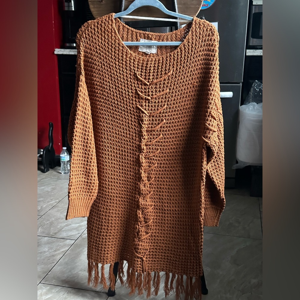 Moon river Long sleeve crochet dress